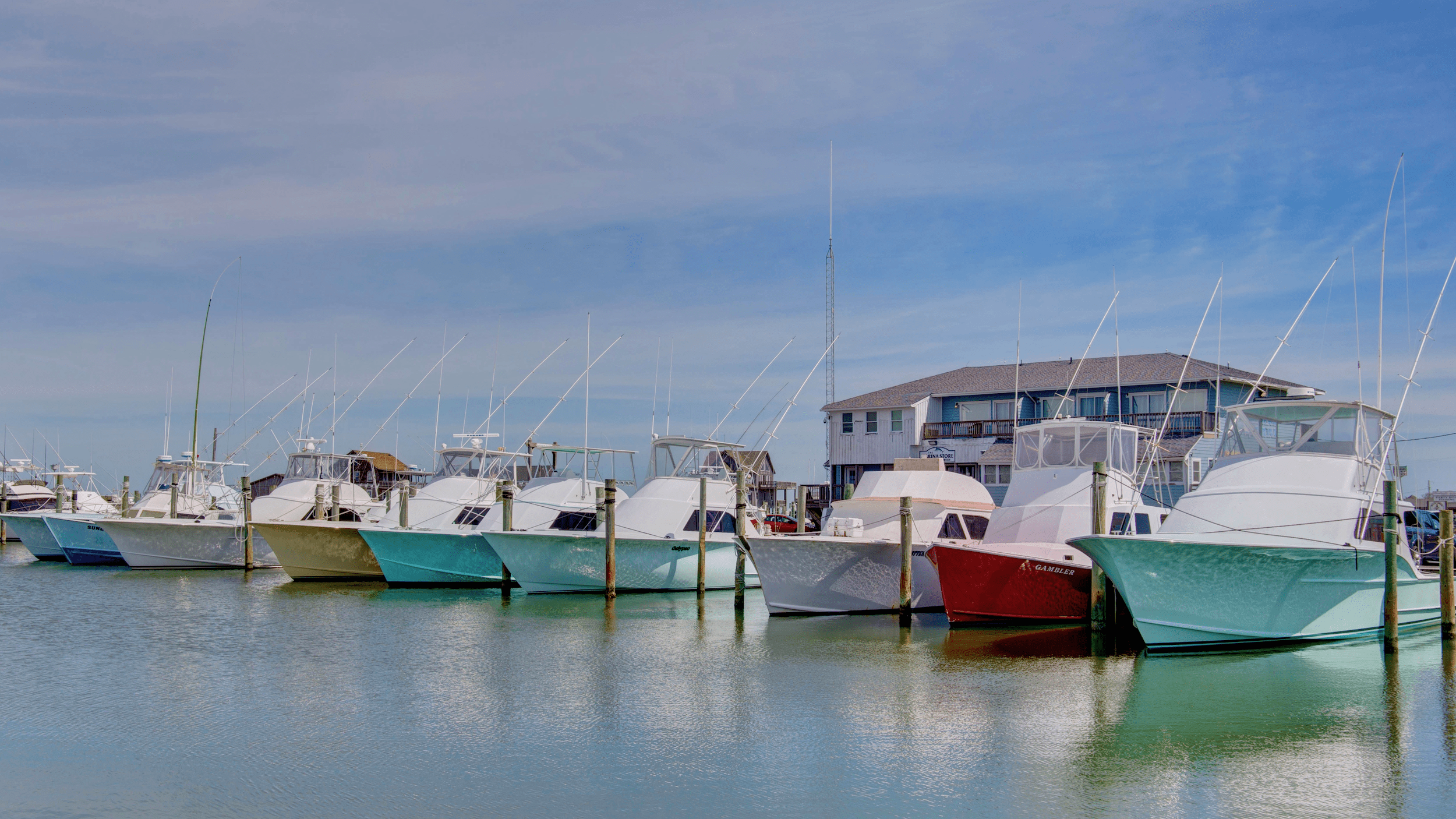 charter fishing boats at the Hatteras Harbor Marina