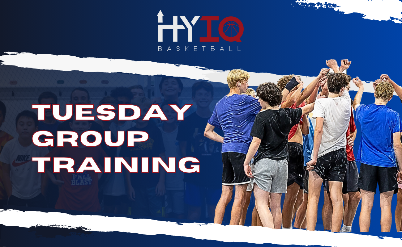 HYIQ Elite Training players engaged in a live play scenario during a Tuesday session."