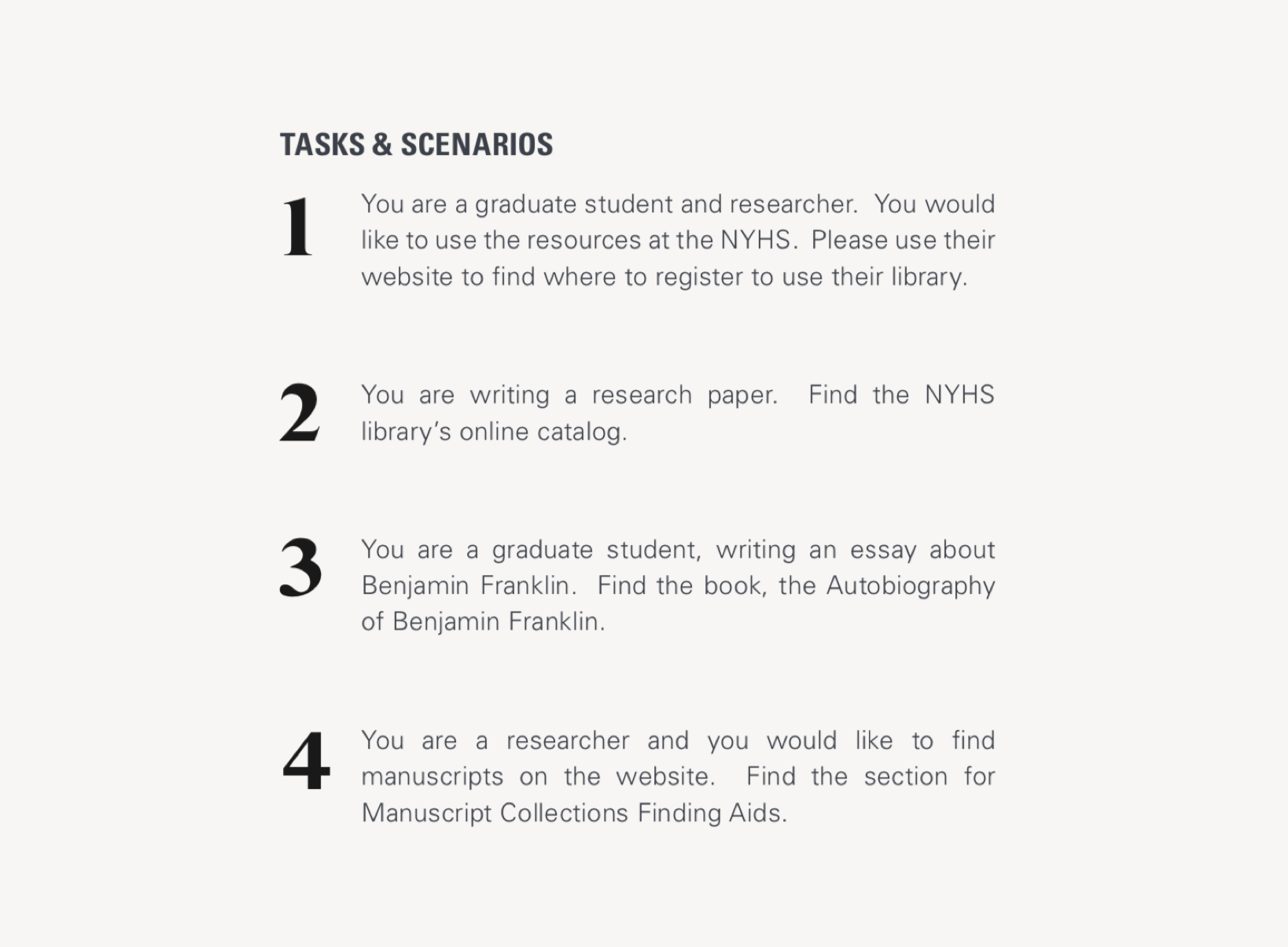 Usability Testing Tasks