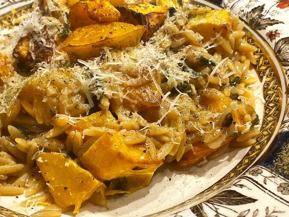 Roasted Butternut Squash, Kale &amp; Sage Orzo 