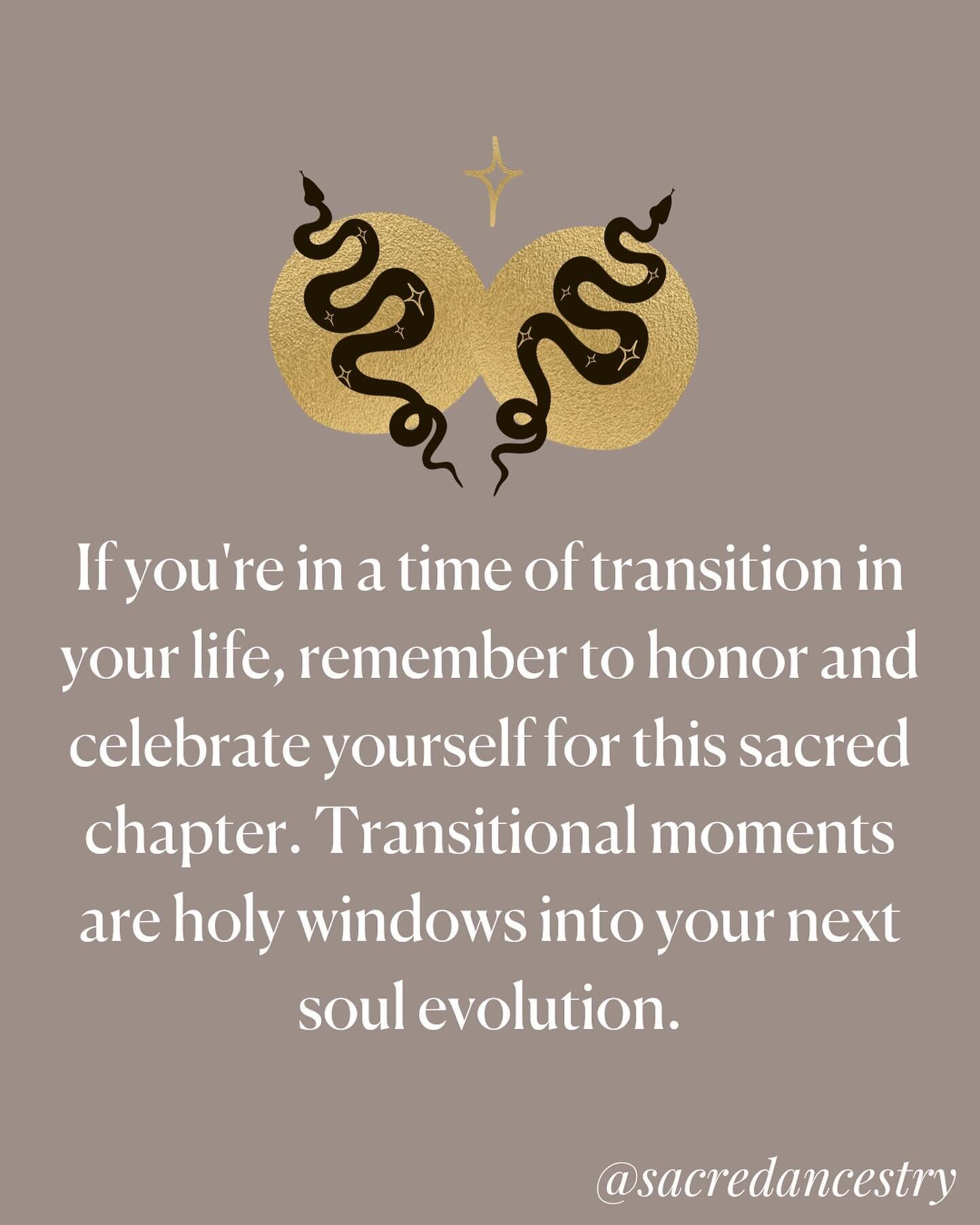 Are you in a time of transition? 👇🏼

The more I look around recently, the more I see that SO many of us going through big life changes.

❤️&zwj;🔥 So many long-term and soul-level relationships are shifting.

🐍 Some of us are going through massive