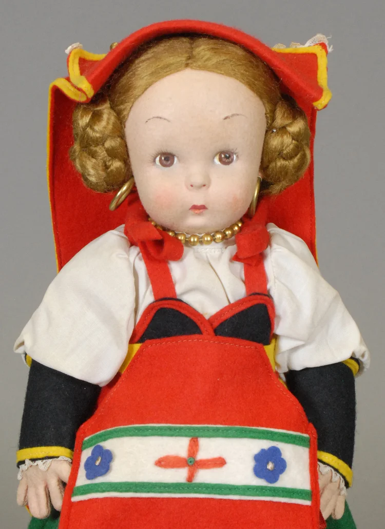 LENCI DOLL アンティークのレンチ・ドール 赤い頭巾の人形 31cm LENCI
