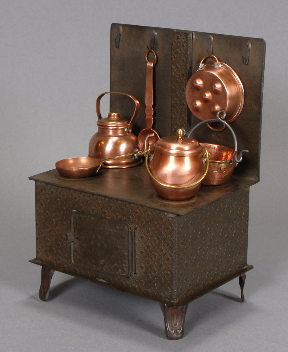 German Stove with Copper Cookware — Carmel Doll Shop