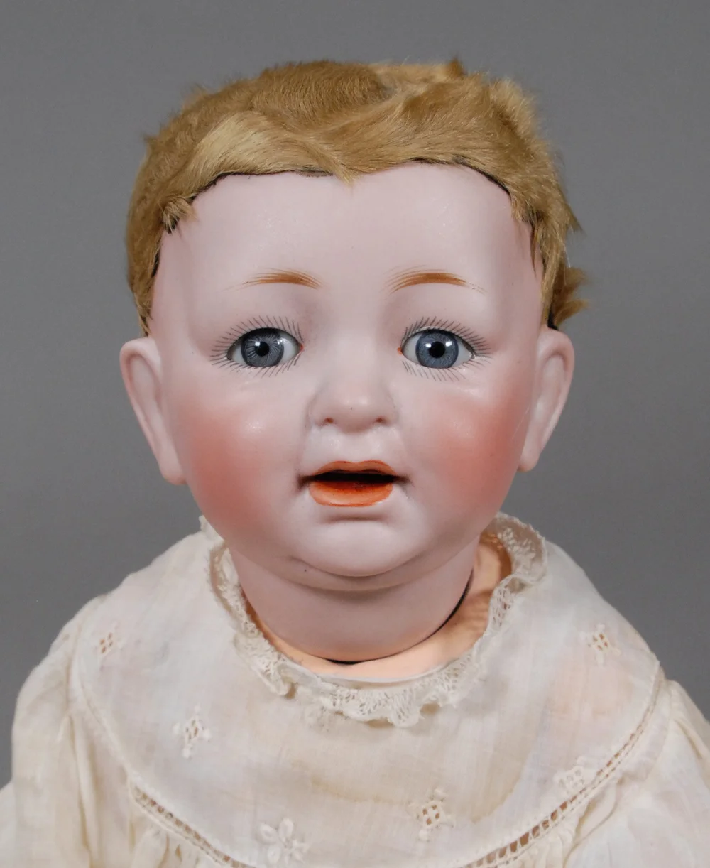 Poupée Ancienne Reproduction KESTNER JDK 211 – 48 Cm, Tête Biscuit Porcelaine, Yeux Verre Bleu