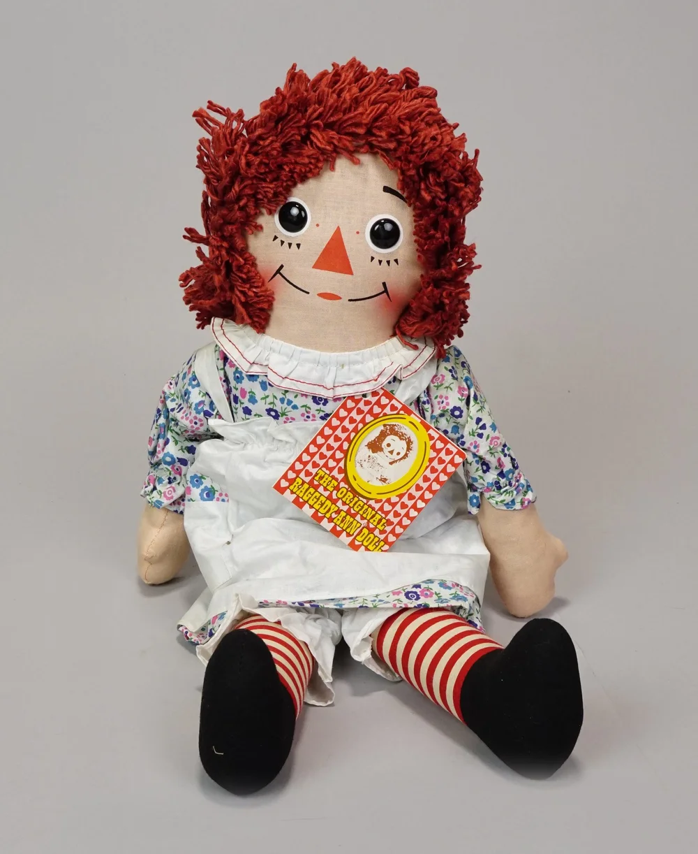 raggedy ann red dress Collector's Item Raggedy Ann Doll Medium Red Dress w White Apron Yarn Hair  25"