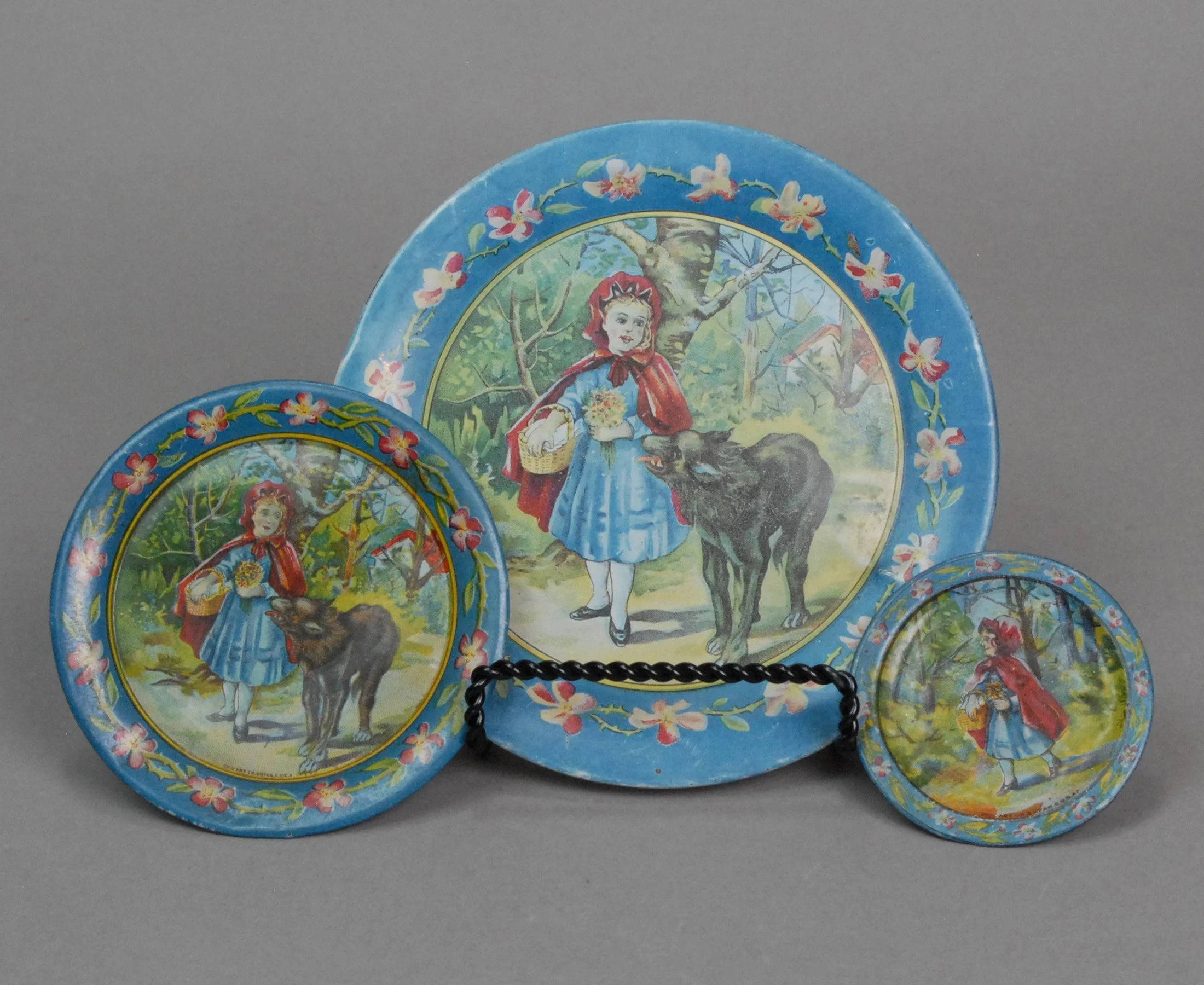 Lithographed Tin Plate Set "Little Red Riding Hood" — Carmel Doll Shop