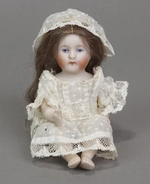 Sweet German Seated All-Bisque — Carmel Doll Shop