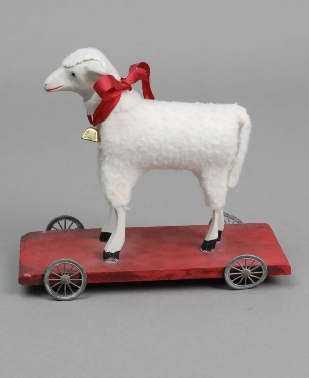 Artist Made Sheep Pull Toy by Joyce Justus — Carmel Doll Shop