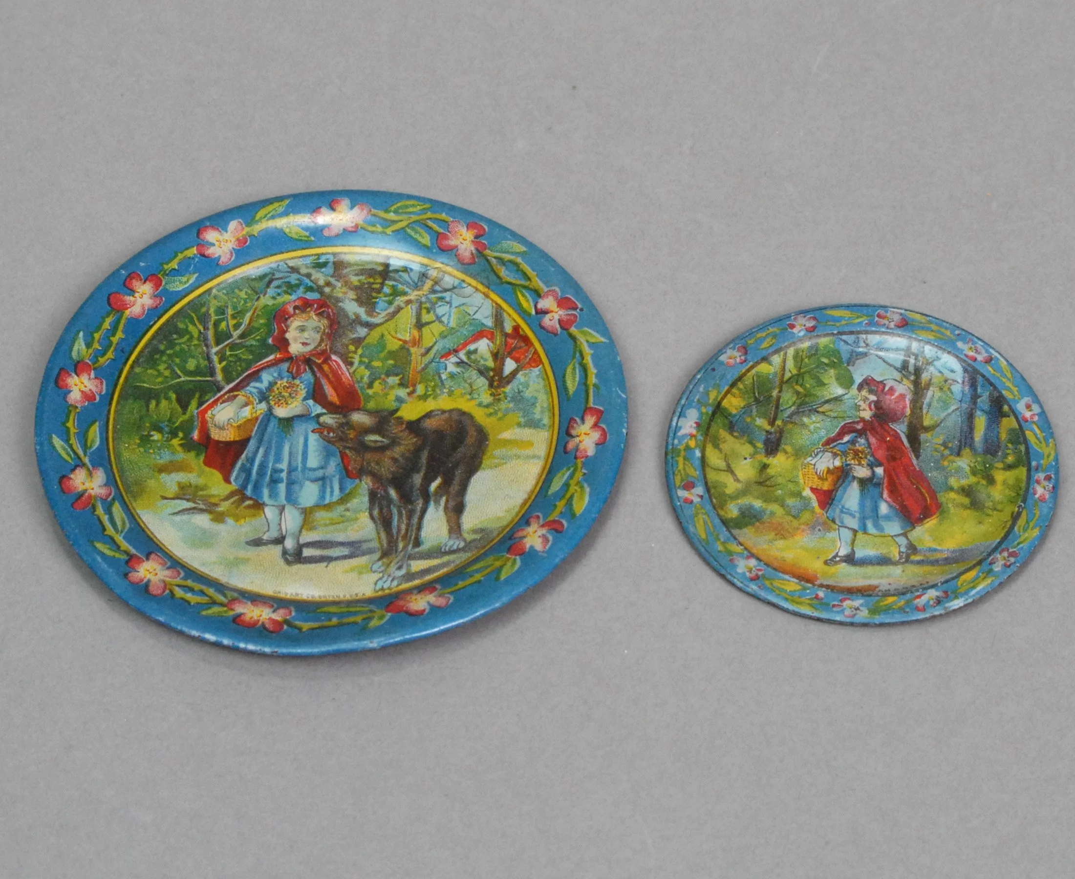 Lithographed Tin Plate Set "Little Red Riding Hood" — Carmel Doll Shop