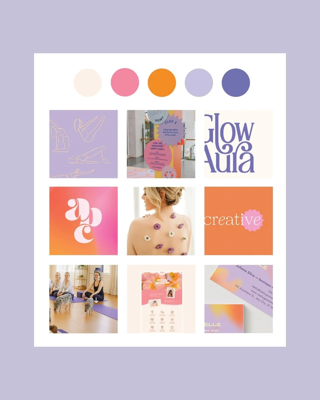 ✨ From moodboard to magic ✨
When Lindsay from Breathe2Flow Yoga reached out, she had the vision — fun, energetic yoga events with bunnies, glow lights, and good vibes — but her DIY brand just wasn’t cutting it.
We turned her bold,