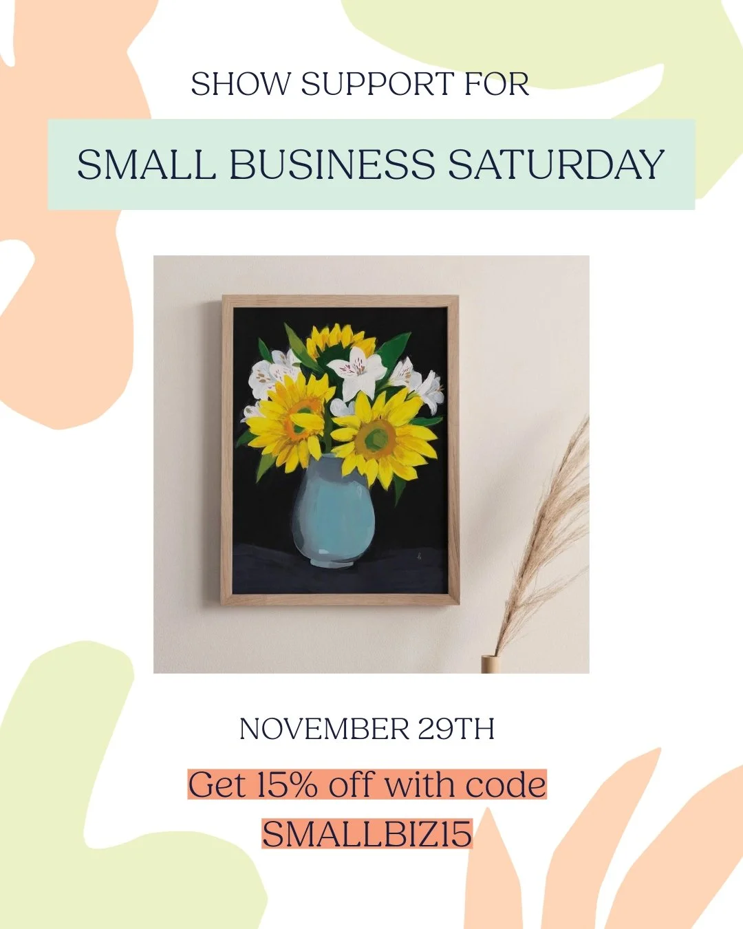 It&rsquo;s Small Business Saturday 💛

Thank you for supporting small, creative businesses like mine!
Enjoy 15% off all art prints &mdash; today only!
Perfect for thoughtful, art-inspired holiday gifting.

🛒 Use code SMALLBIZ15 at checkout
https://w