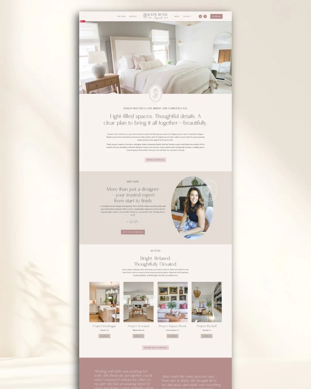 A beautiful website is nice &mdash; a strategic one is better.

Katie Rose Inspired&rsquo;s new Squarespace website was designed to clearly communicate her services, showcase her portfolio with before-and-after storytelling, and guide potential clien