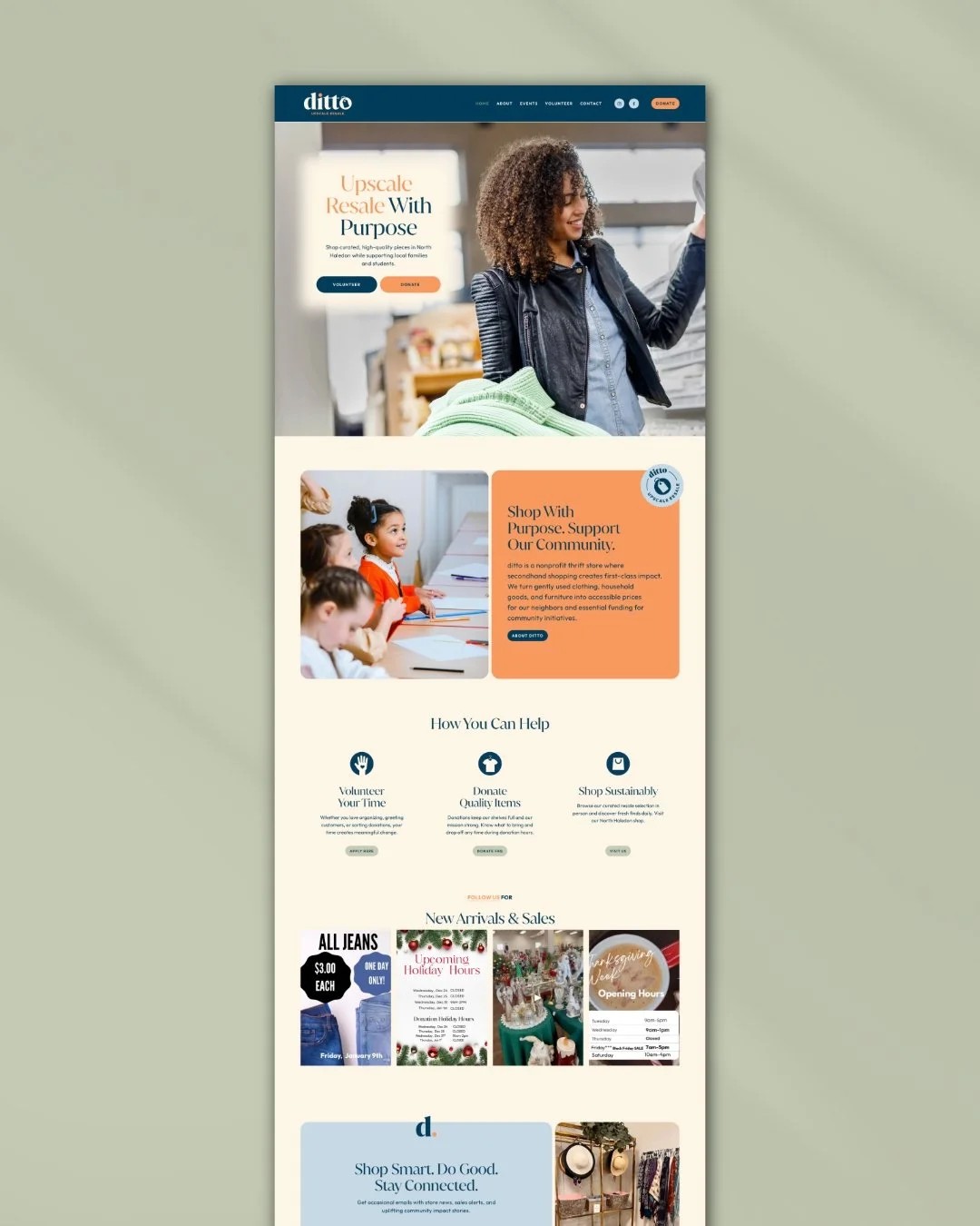A custom Squarespace website designed to feel as welcoming as the store itself 🛍️

For @ditto_nj in North Haledon, we created a site that makes it easy to shop, donate, volunteer, and stay connected to in-store events &mdash; without overwhelming vi