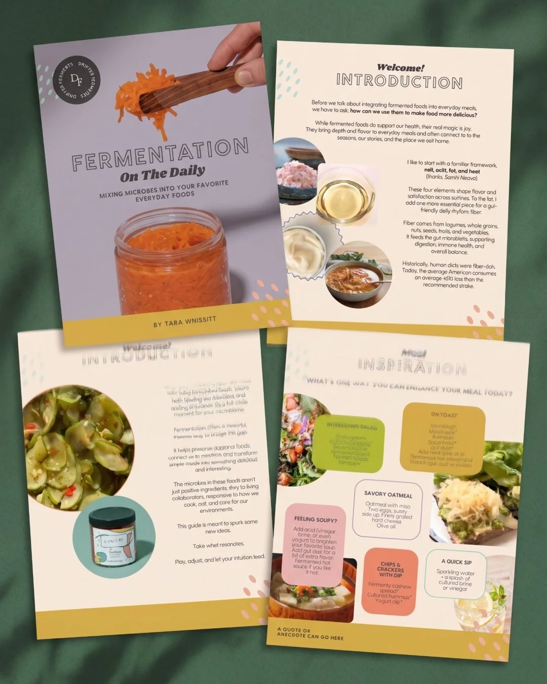 A beautifully designed 'Fermentation On The Daily' guide for Drifter Ferments! Packed with vibrant recipes and creative ways to elevate your meals, this lead magnet is your key to mastering fermented flavors in everyday cooking.

#leadmagnetdesign #g