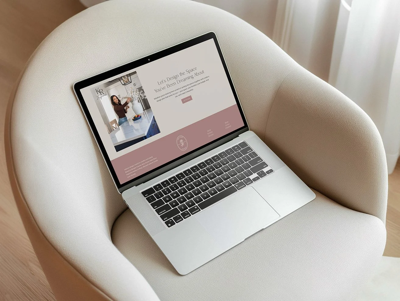 Interior design website homepage for Katie Rose Inspired