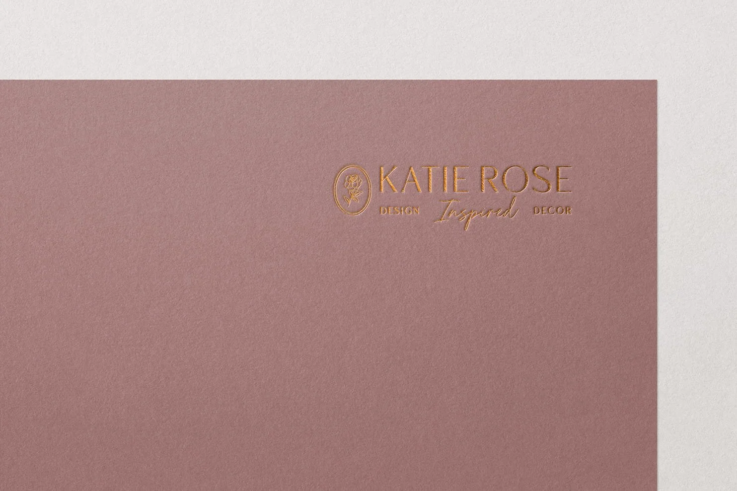 Katie Rose Inspired interior design logo with rose icon