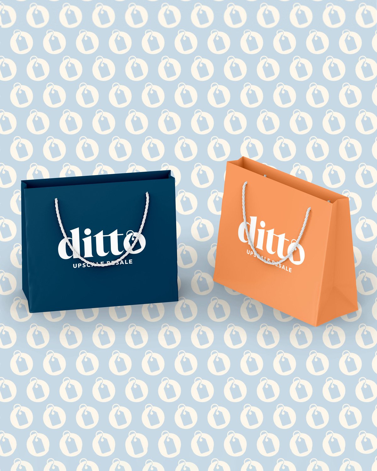 navy and orange nonprofit retail brand identity