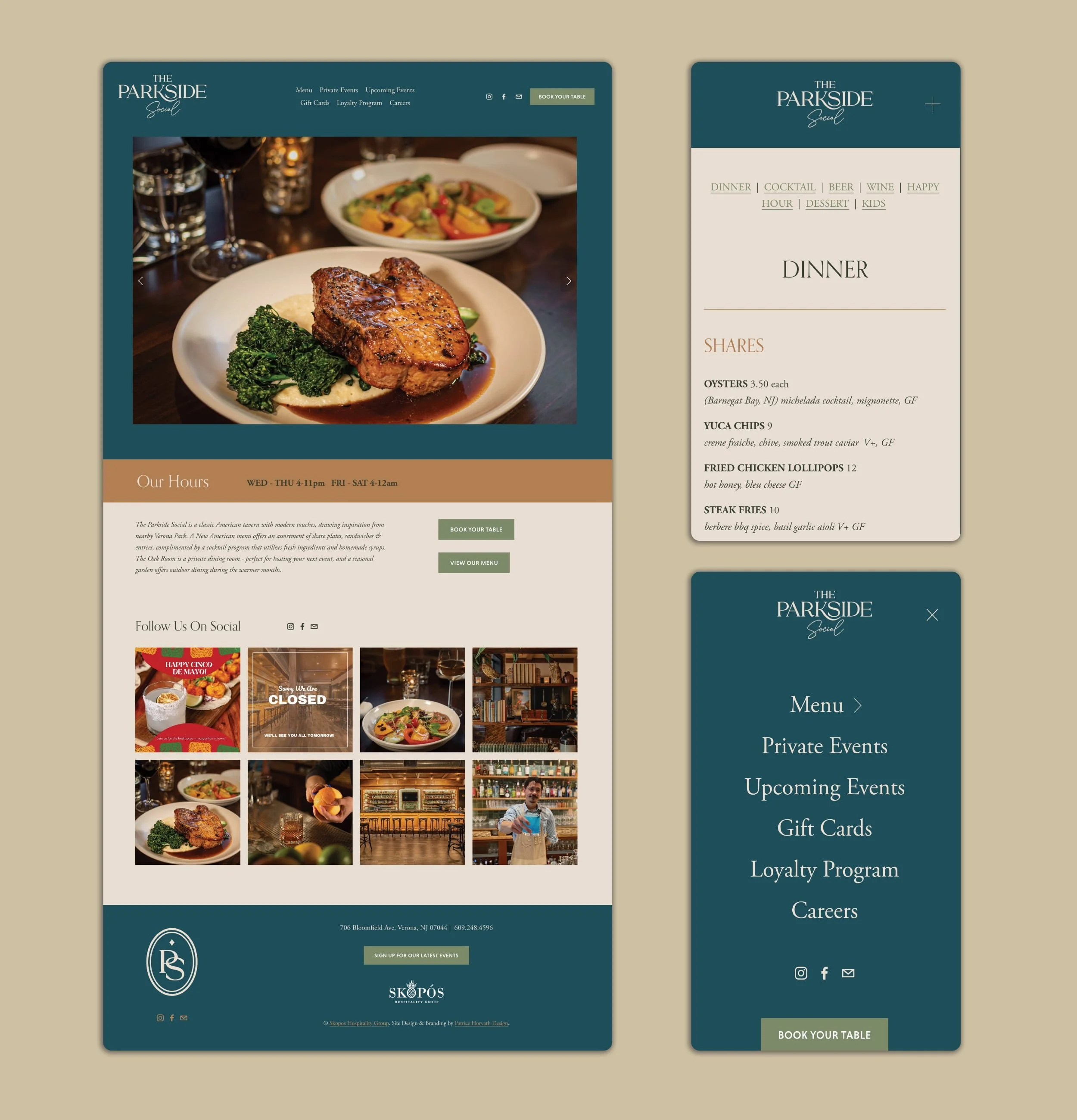 restaurant squarespace web designer new jersey