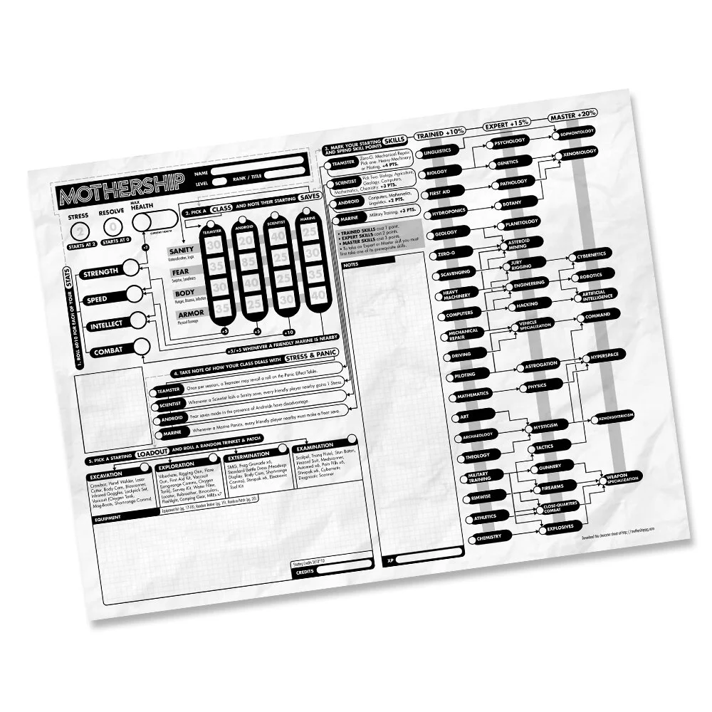 Character Sheet - Mothership