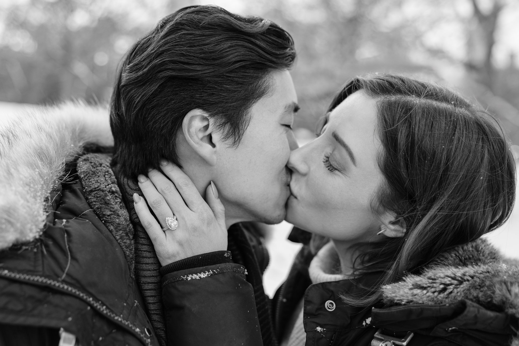 Snowy Engagement in Central Park