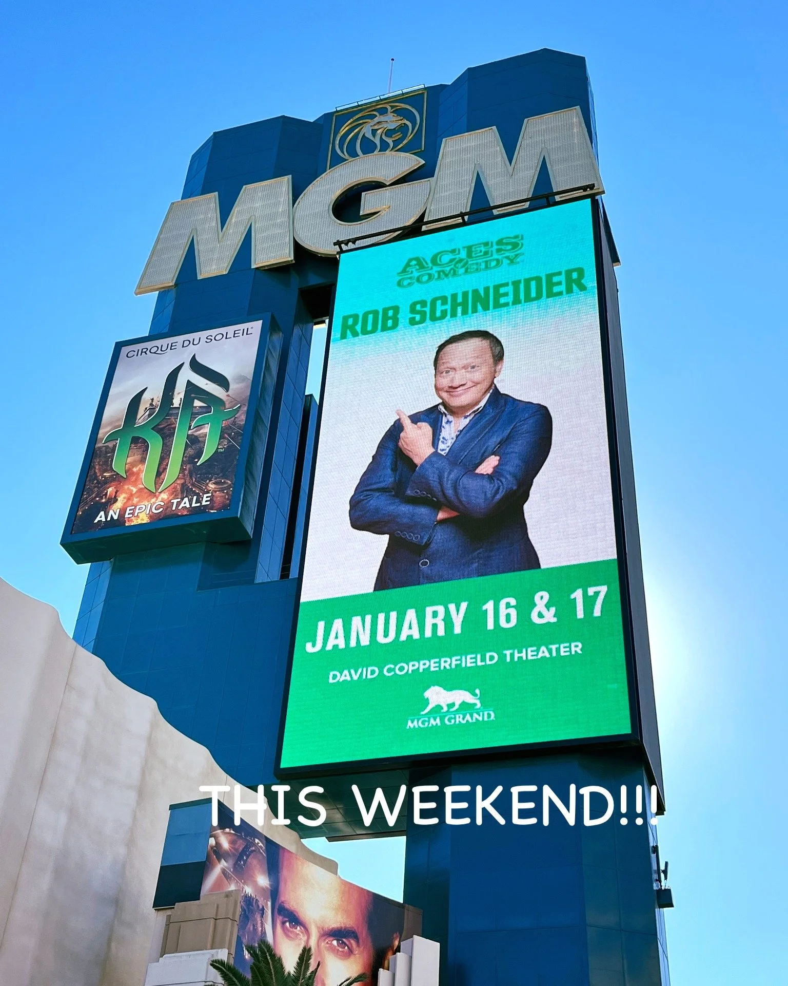 VEGAS THIS WEEKND!!! We're gonna have some fun tonight at the MGM. See you there. #RobSchneider #standupcomedy #acesofcomedy