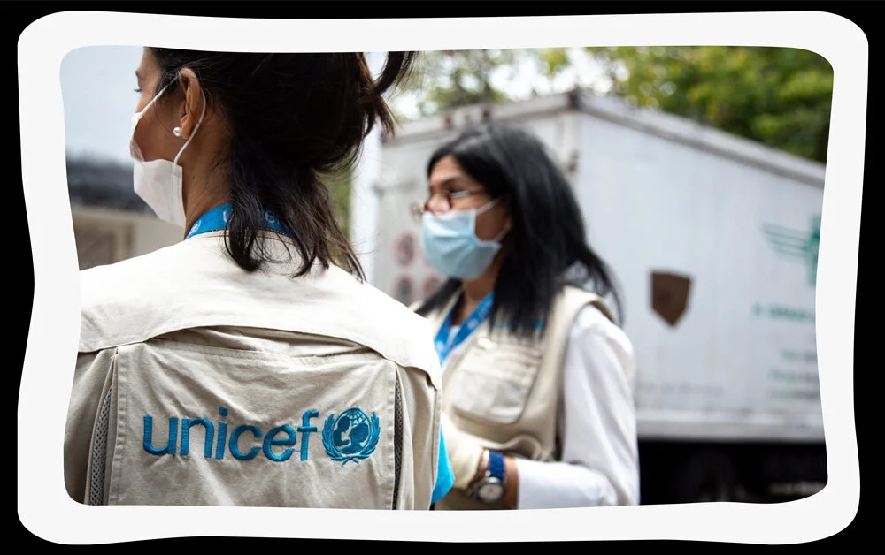 UNICEF workers on the front line