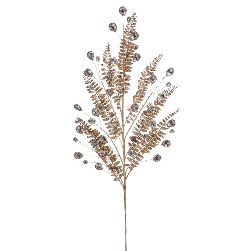 Gold Jeweled Fern Spray