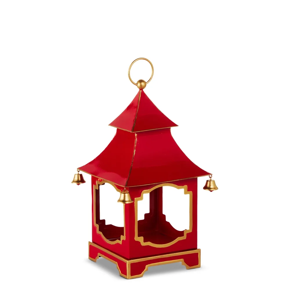 Red and Gold Bell Pagoda Lantern