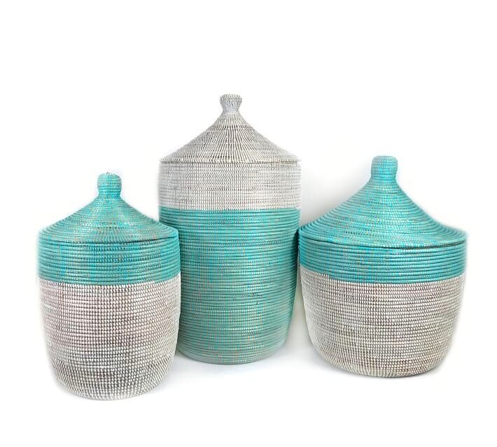 Pottery Barn - Two-Tone Lidded Basket