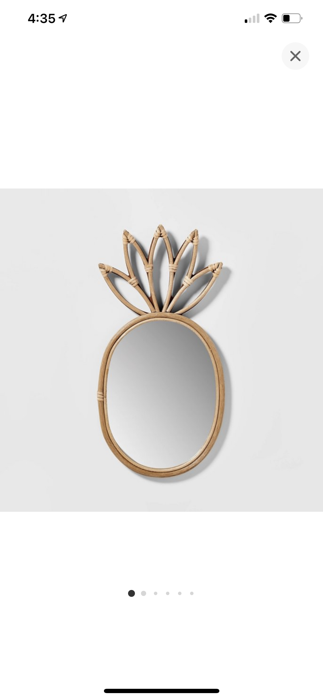 Rattan Pineapple Mirror $30