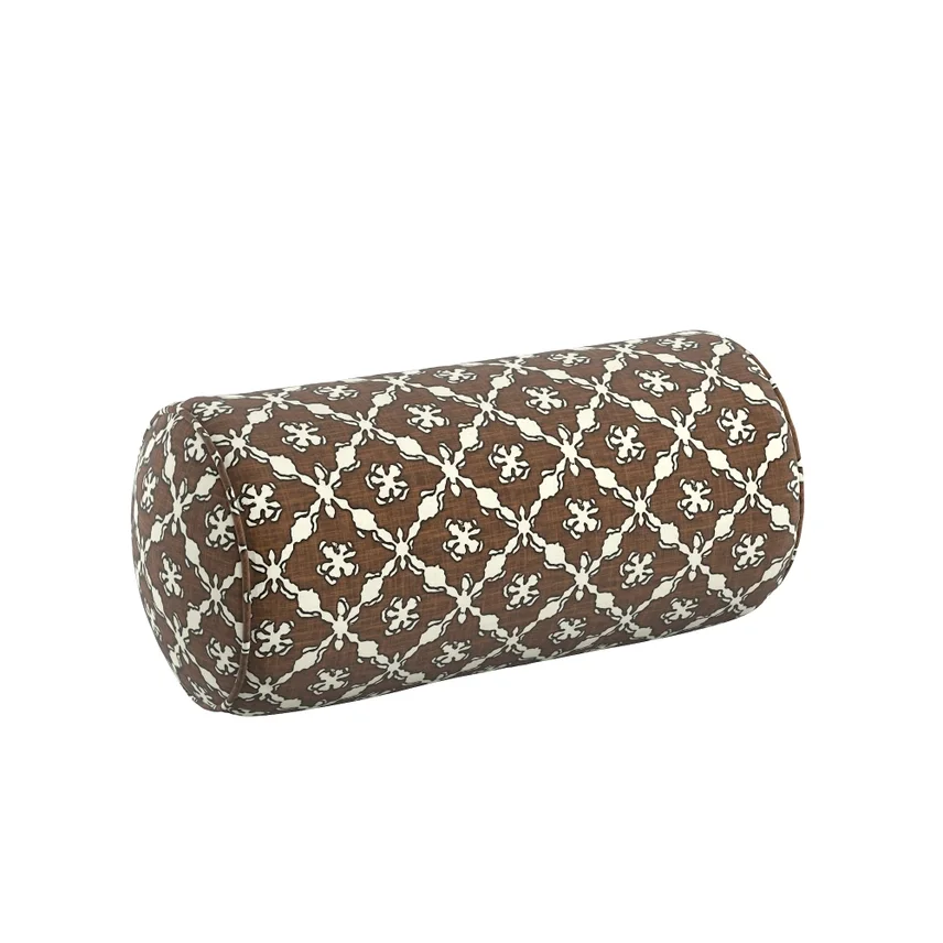 Durham Lattice Bolster Pillow, roasted espresso