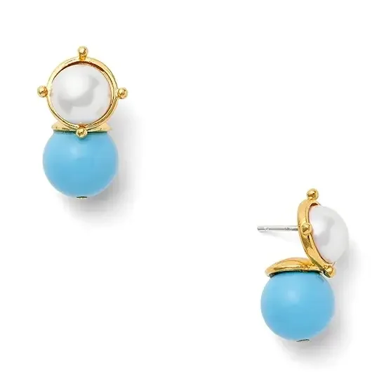 Turquoise and White Lady Earring