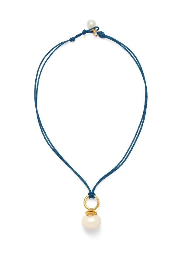 White Pebble Pearl Pendant ~ A Palette of Cords