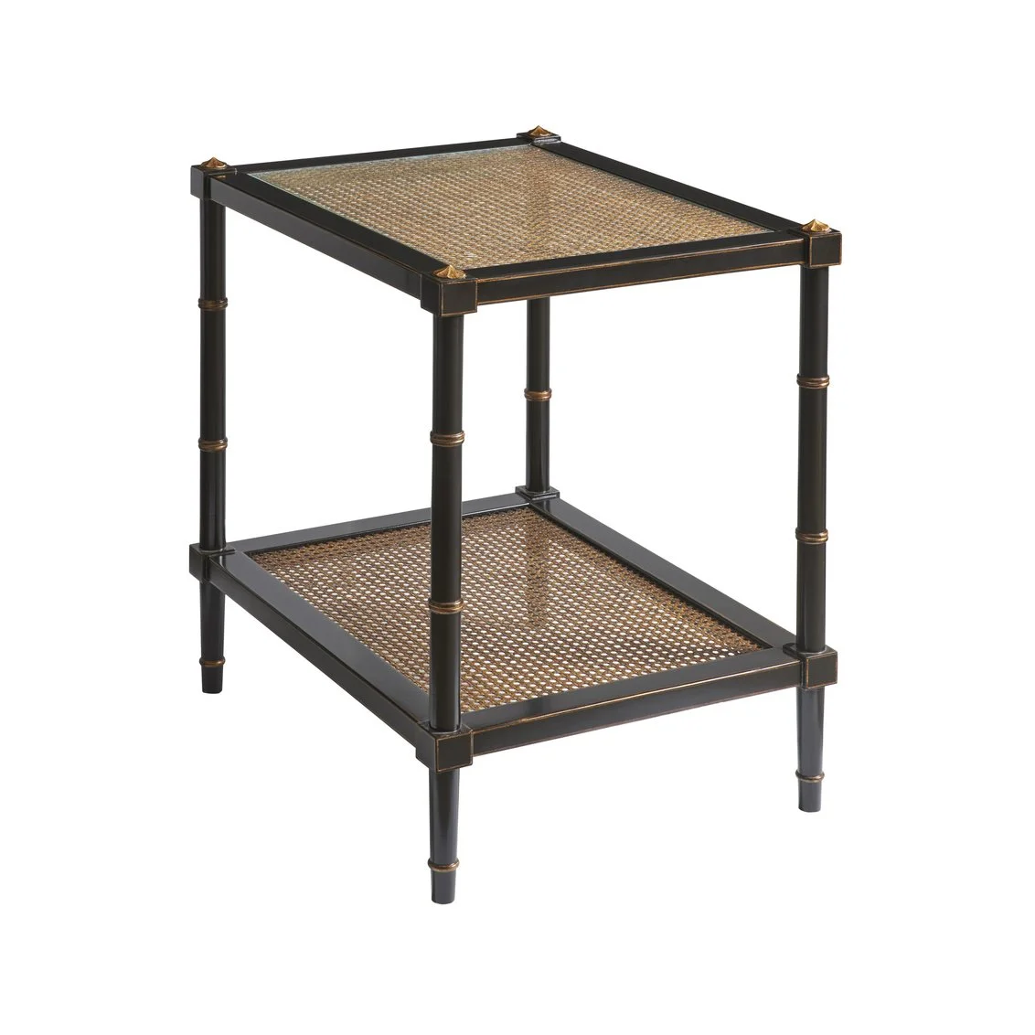 Faux Bamboo Side Table | Cane Top