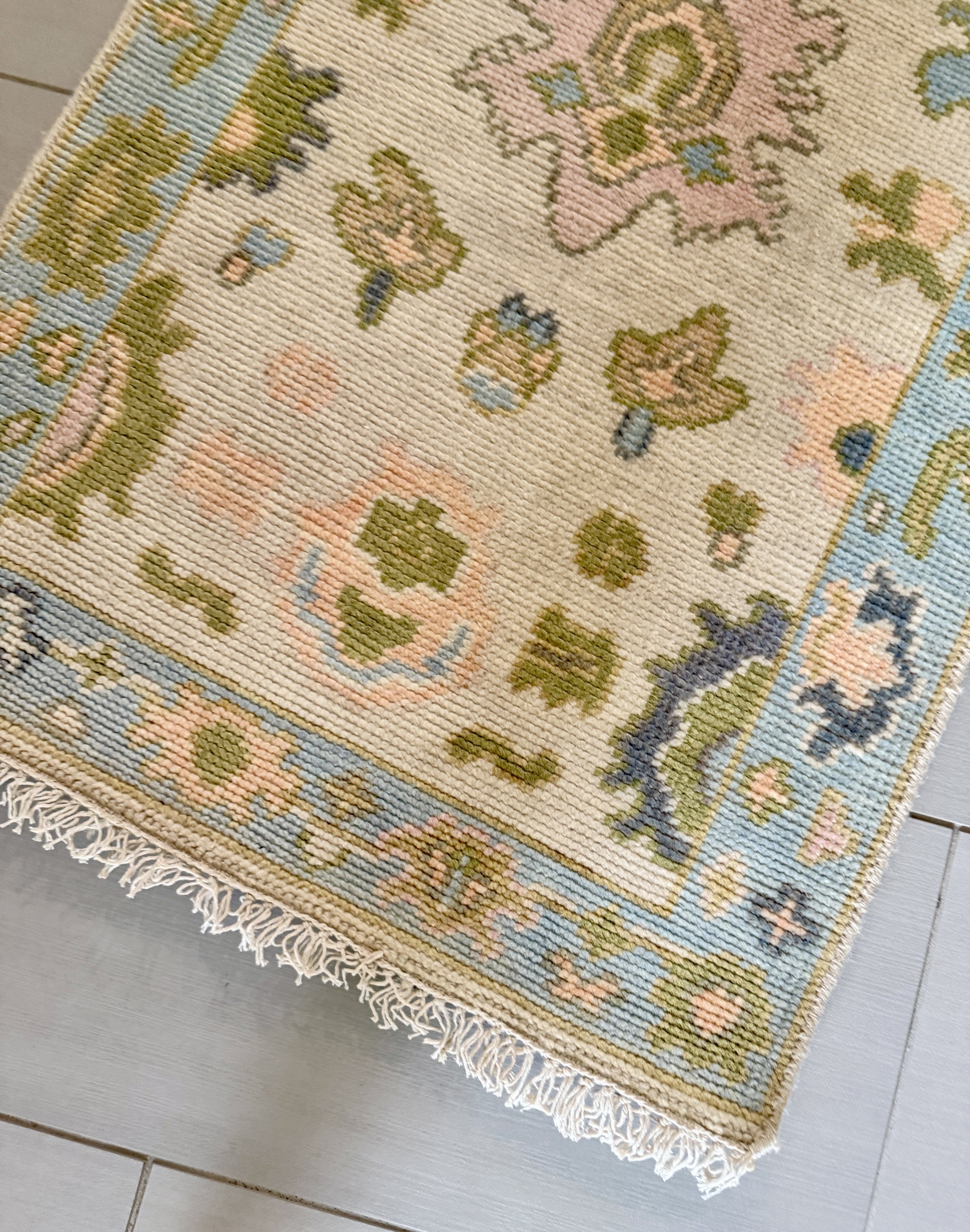 Pastel Oushak Rug 2' x 6' Runner