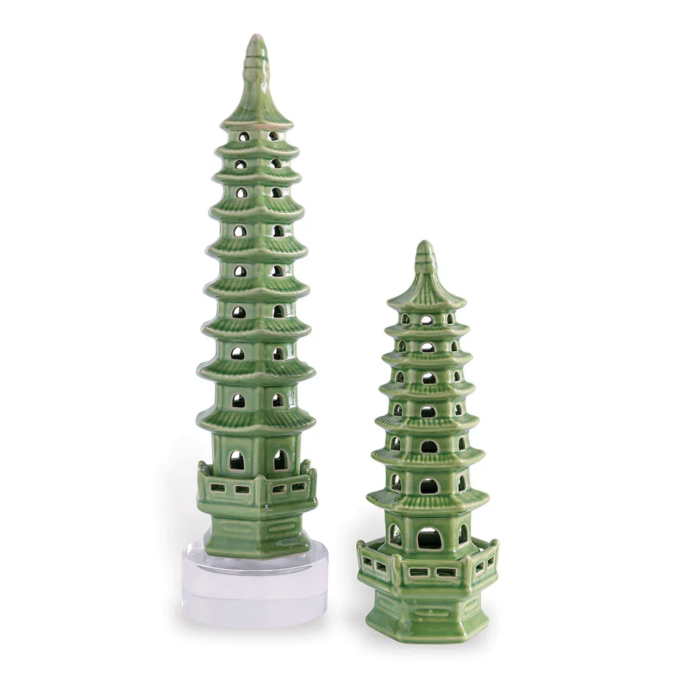 Porcelain Pagodas, apple green