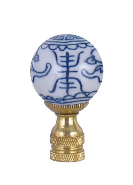Blue and White Porcelain Lamp Finial