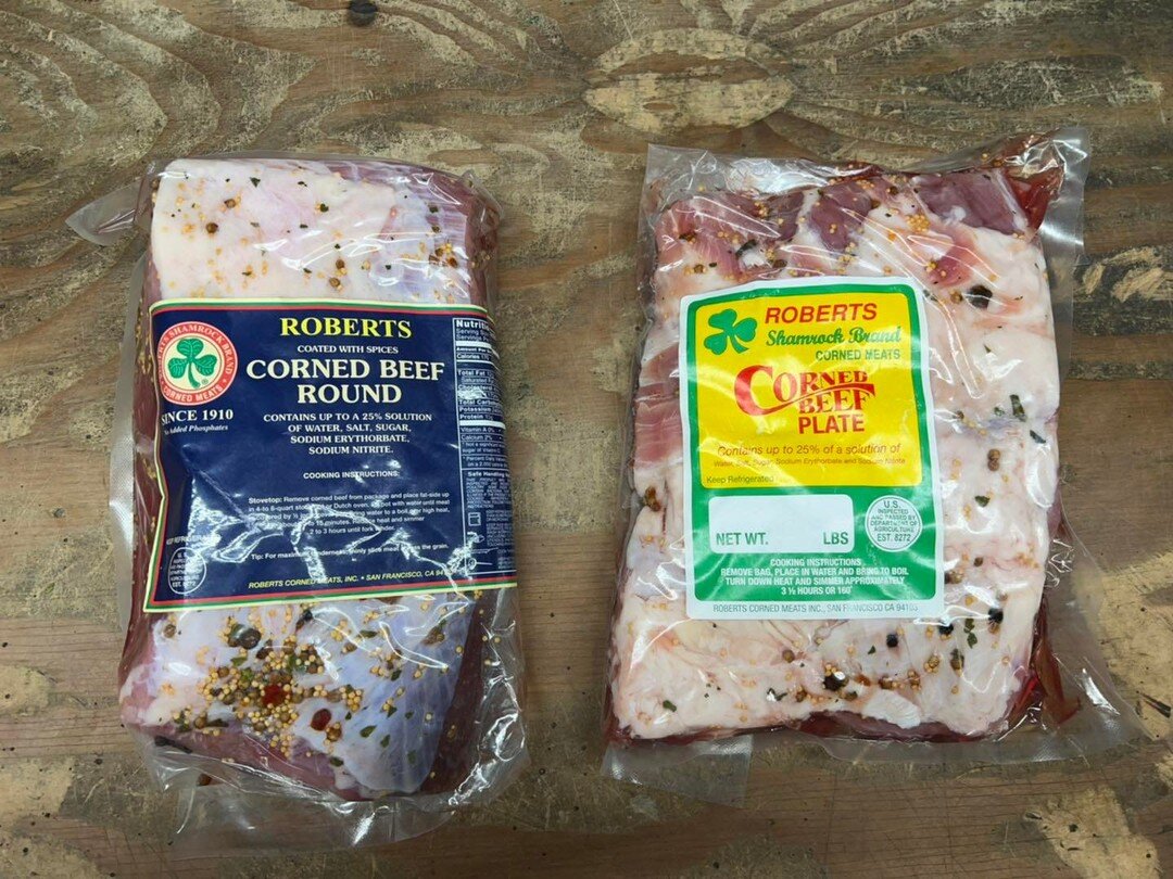 We have Corned Beef!!! Our Meat - Roberts Recipe. Come pick some up at the Farmers Market.
Saturday: Marin Country Mart Farmers Market at Larkspur Landing &amp; Grand Lake - Oakland Farmers Market 
Sunday: Clement St. &amp; Stonestown Farmers Markets