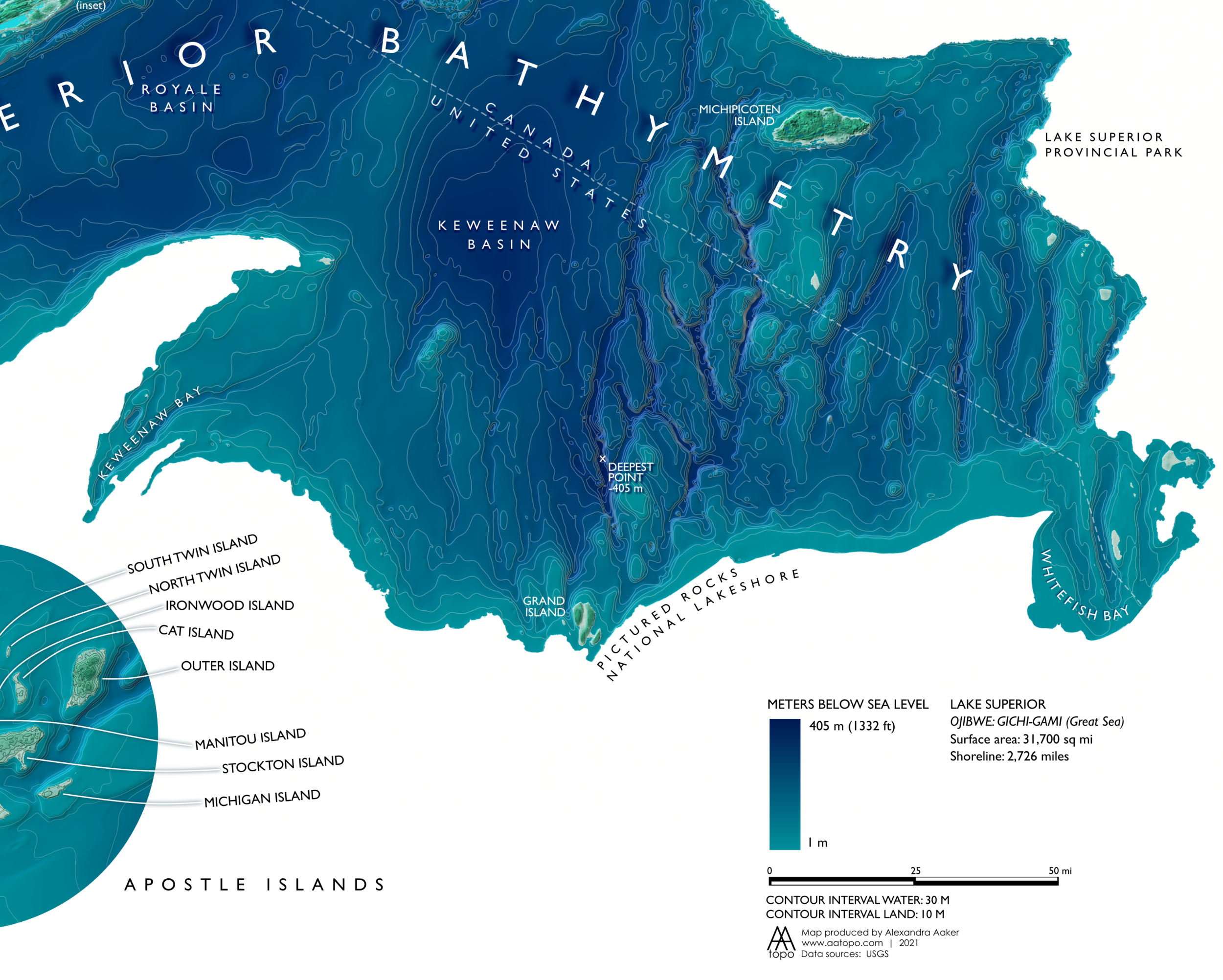 Lake Superior Depth Map