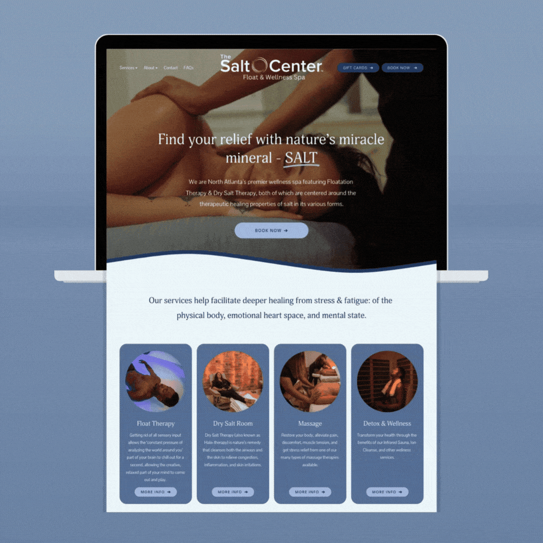 The Salt Center Float & Wellness Spa | Squarespace Website