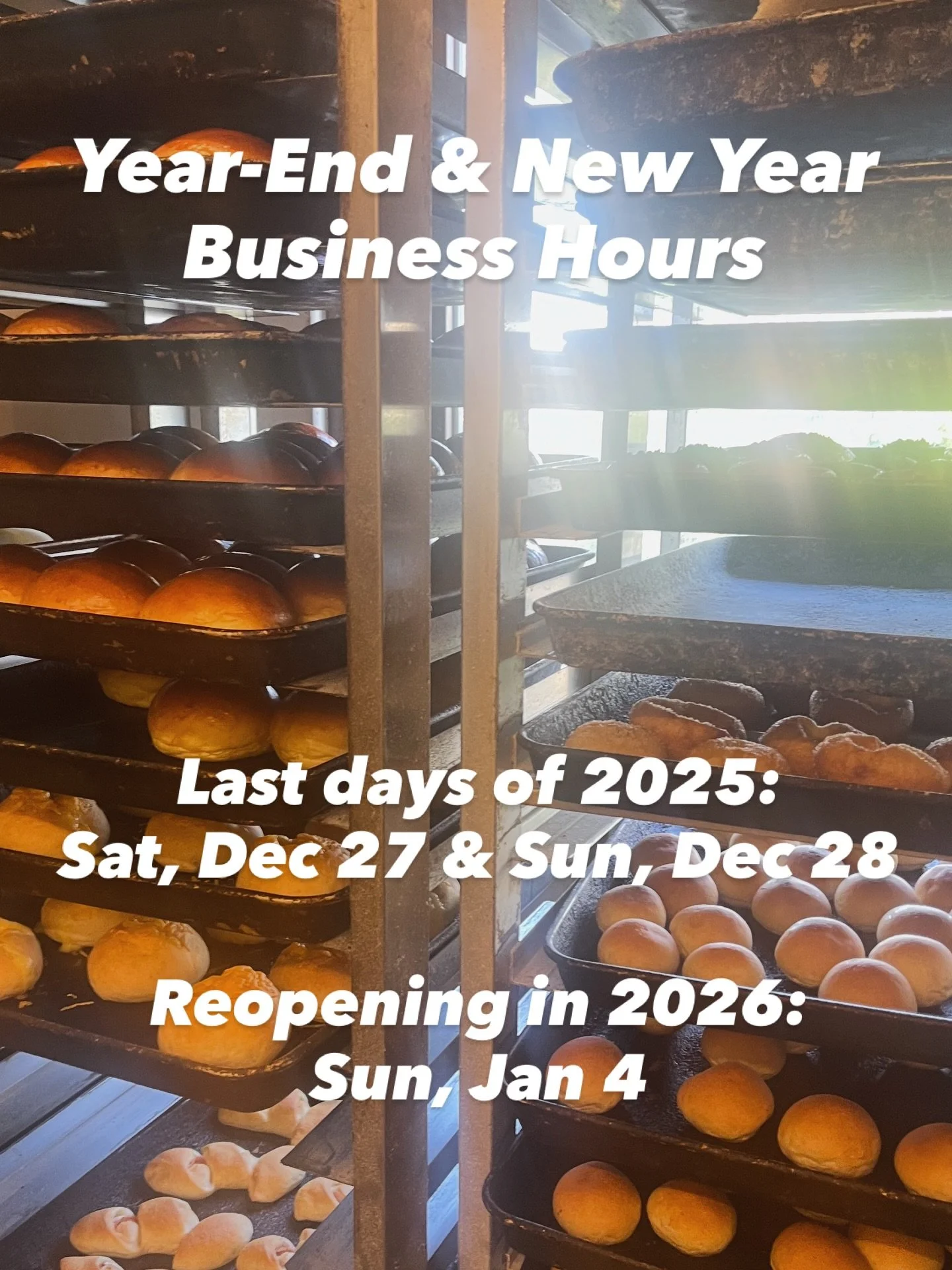 ◎年末年始の営業スケジュール◎

いつもご利用いただきまして誠にありがとうございます。
Manufacture年末年始の営業日をお知らせします。

年内は12/27(土)12/28(日)が最終営業、新年は1/4(日)から営業いたします。

よろしくお願いいたします。

🎍Holiday Business Hours 🎍

Thank you always for your support!

Here&rsquo;s our opening schedule for the New Year