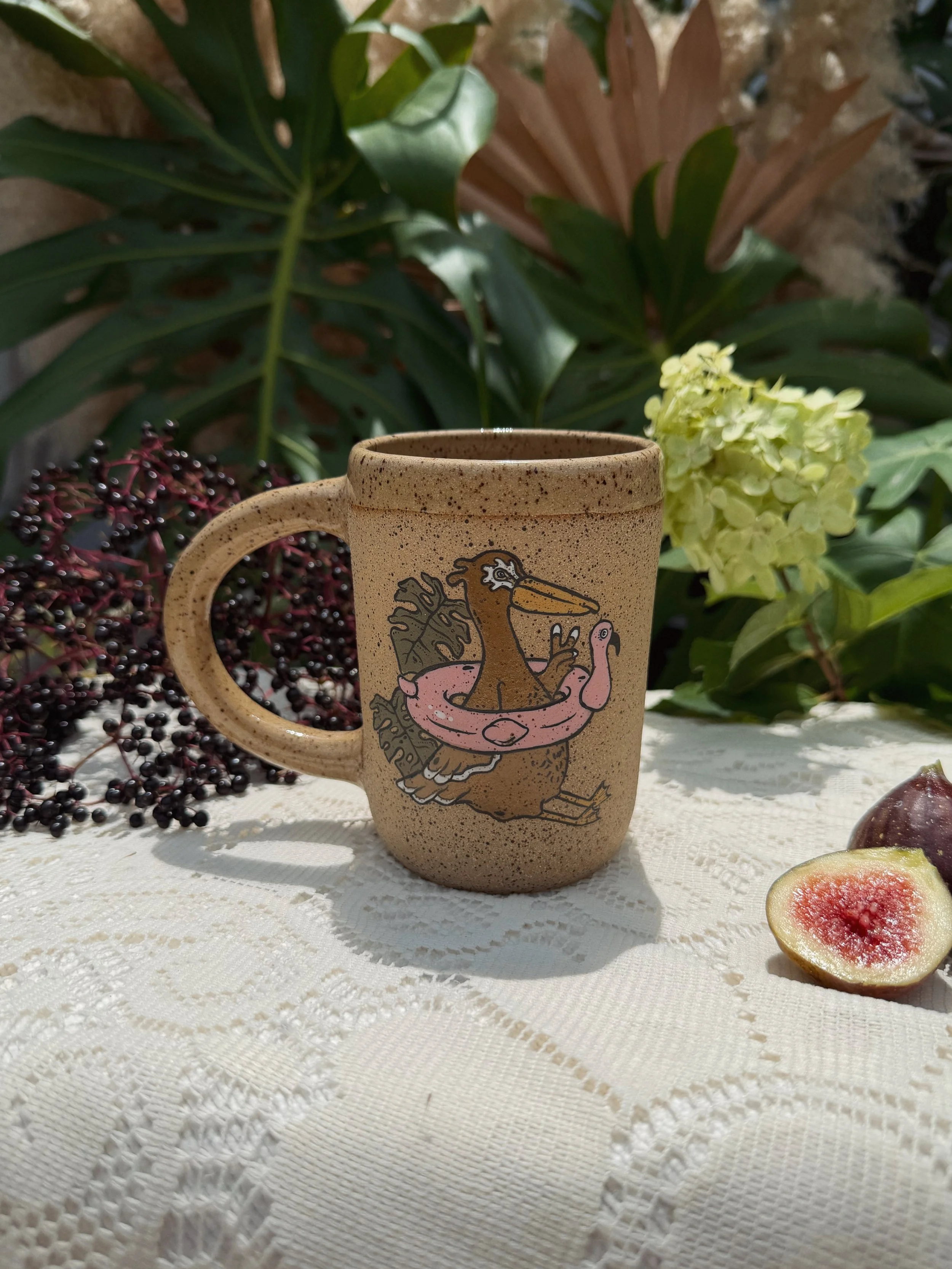 Flamingo Floatie Pelican - Mug.