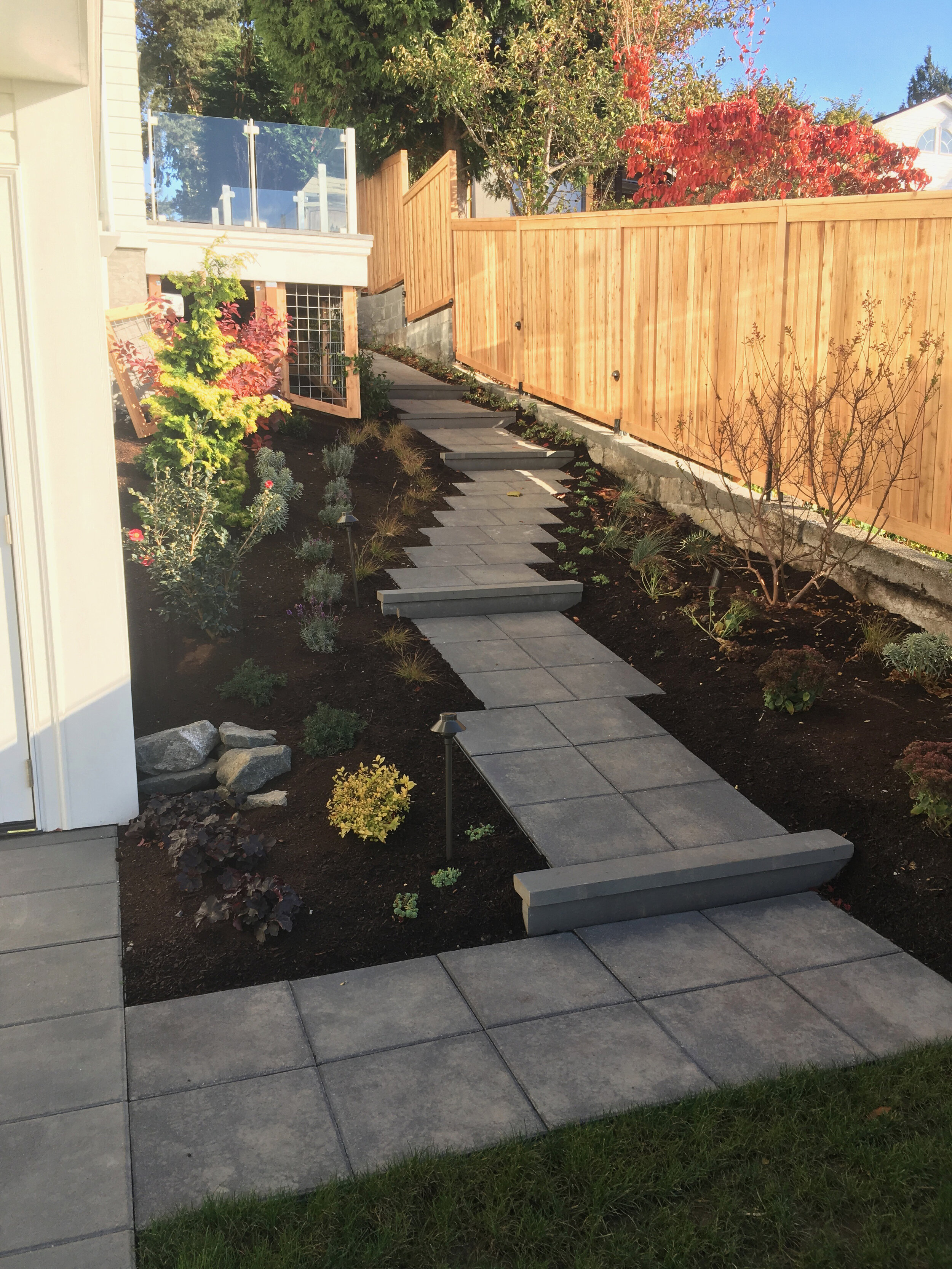 P6: 2' x 2' Architectural Paver Pathway with Stone Risers
