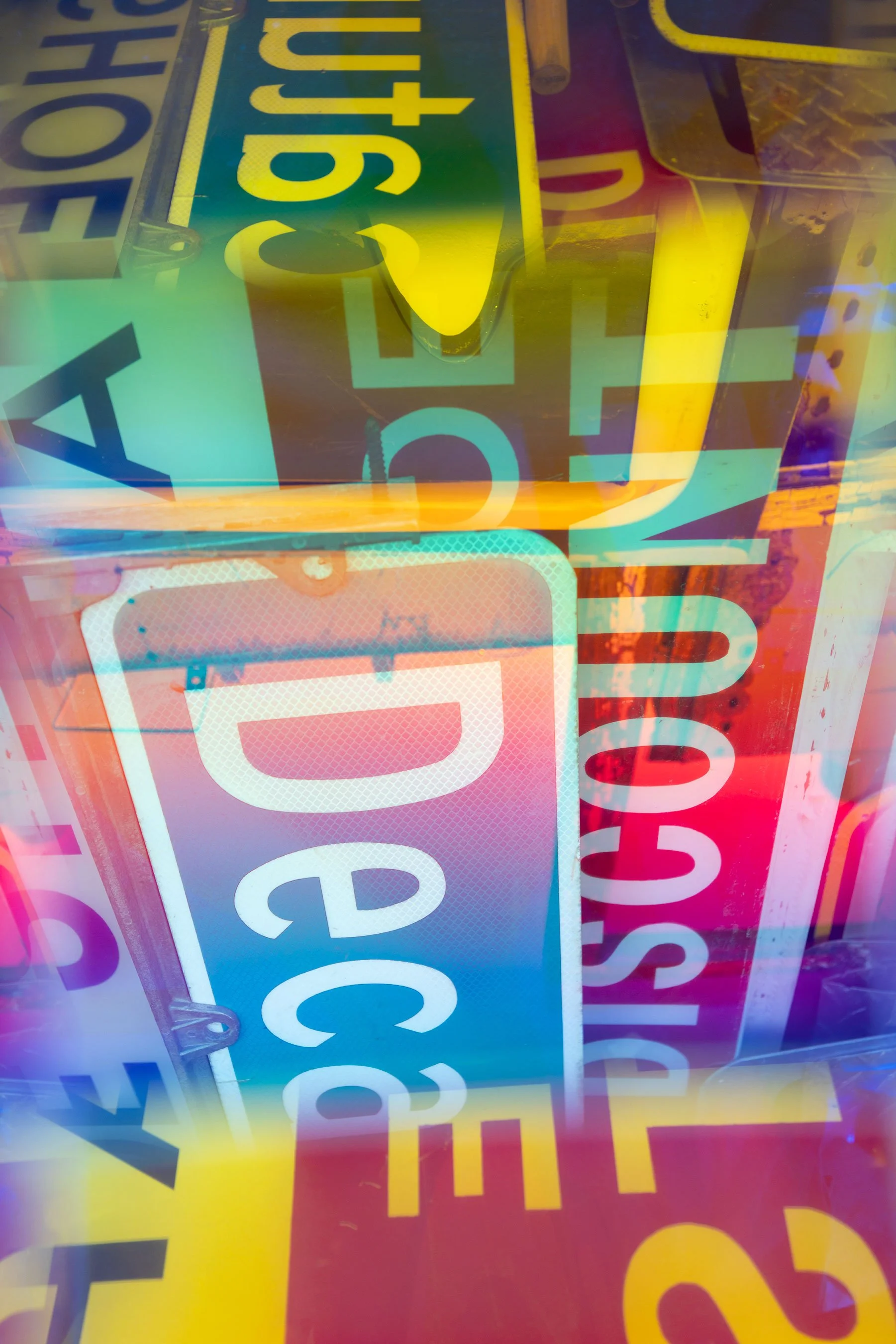 Brandon Woods, Prismatic Signs I, prismatic photograph, 2024
