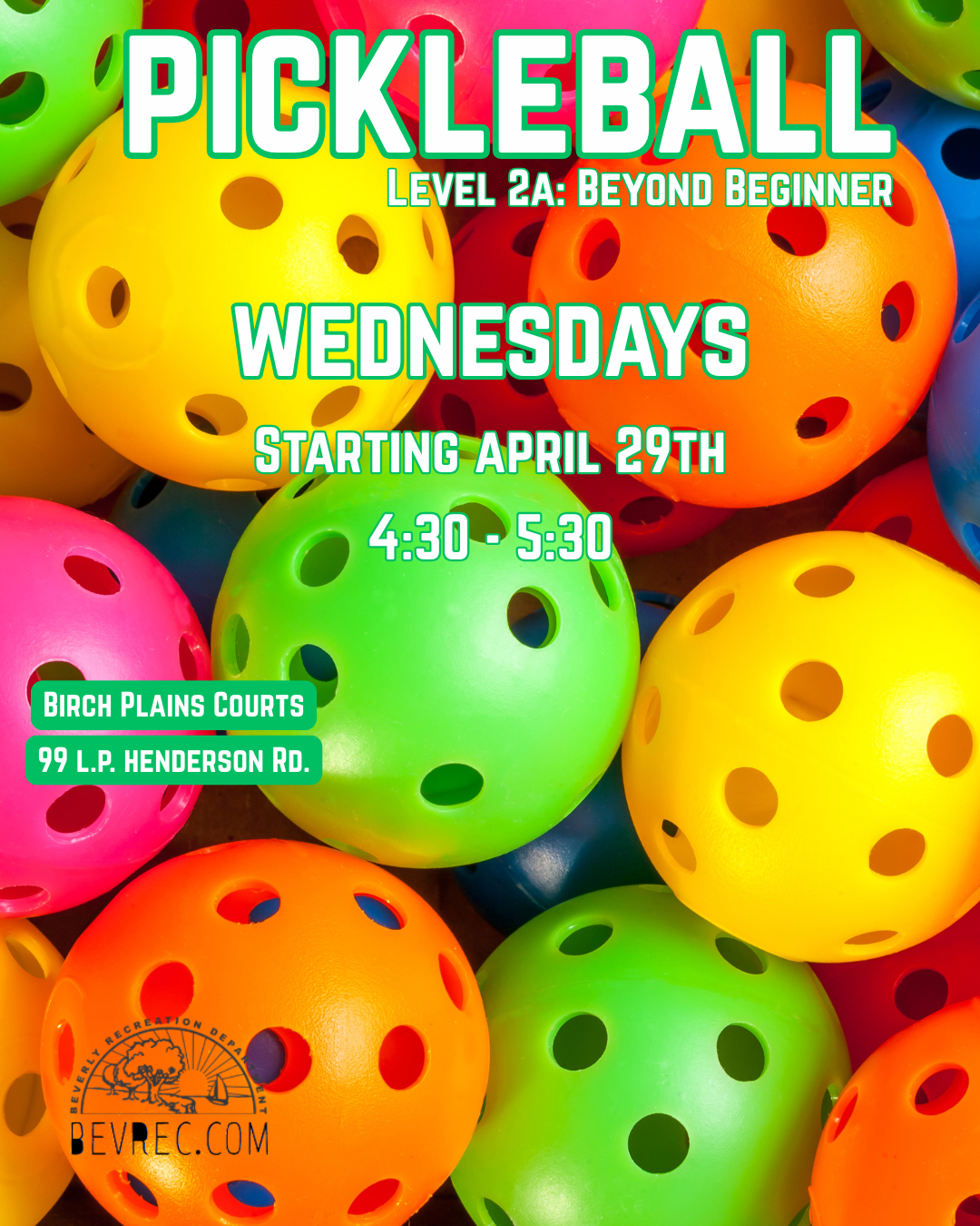 Pickleball Level 2A: Beyond Beginner Clinic