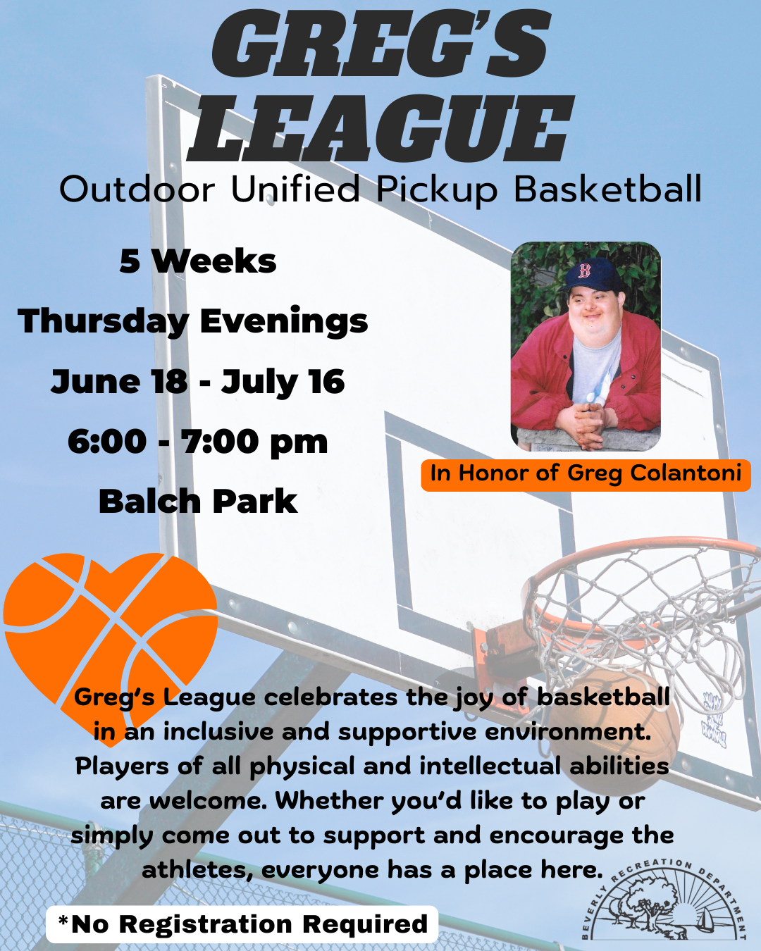 Greg's League: Unified Outdoor Pickup Basketball