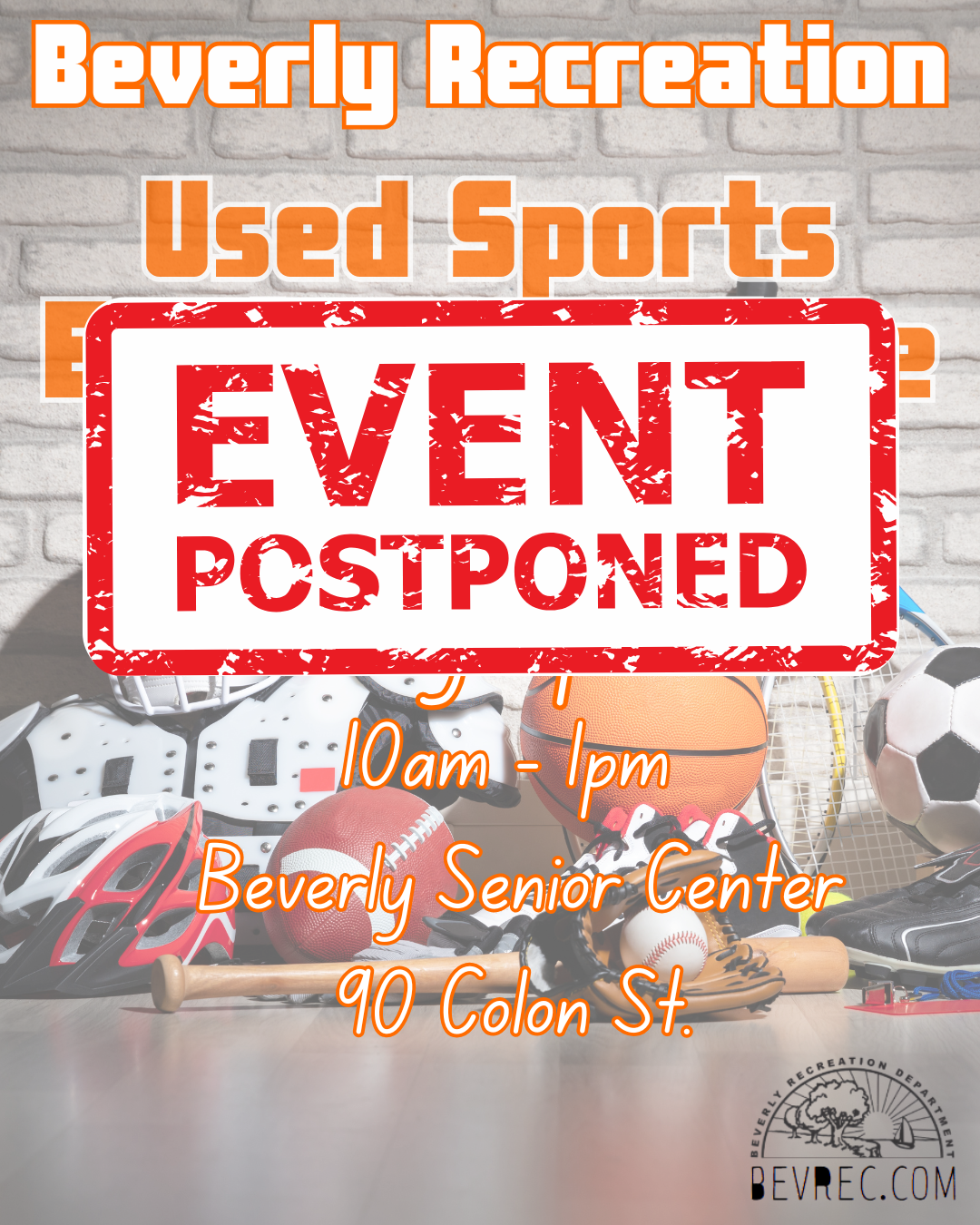 Postponed: Used Sports Equipment Sale