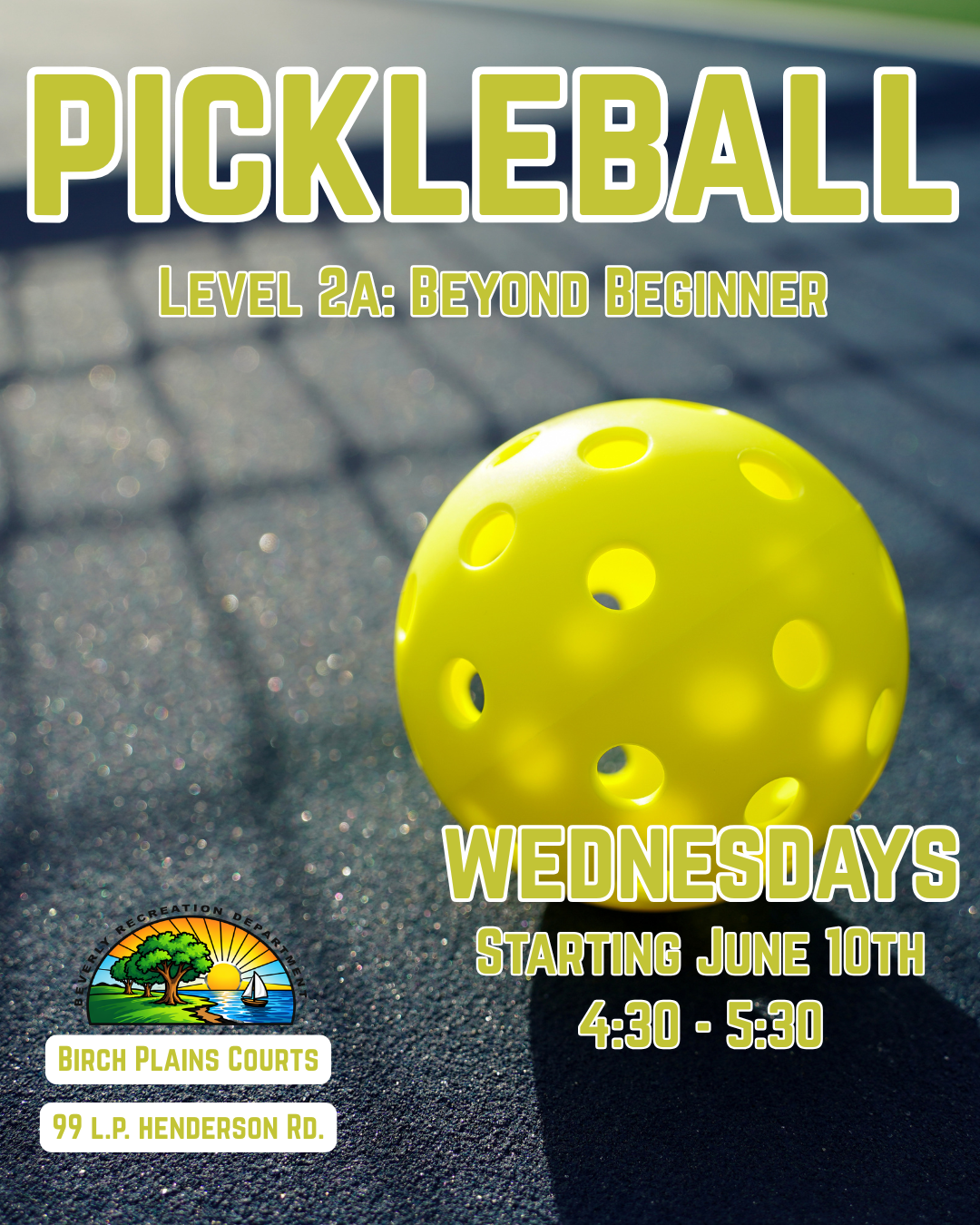 Pickleball Level 2A: Beyond Beginner Clinic
