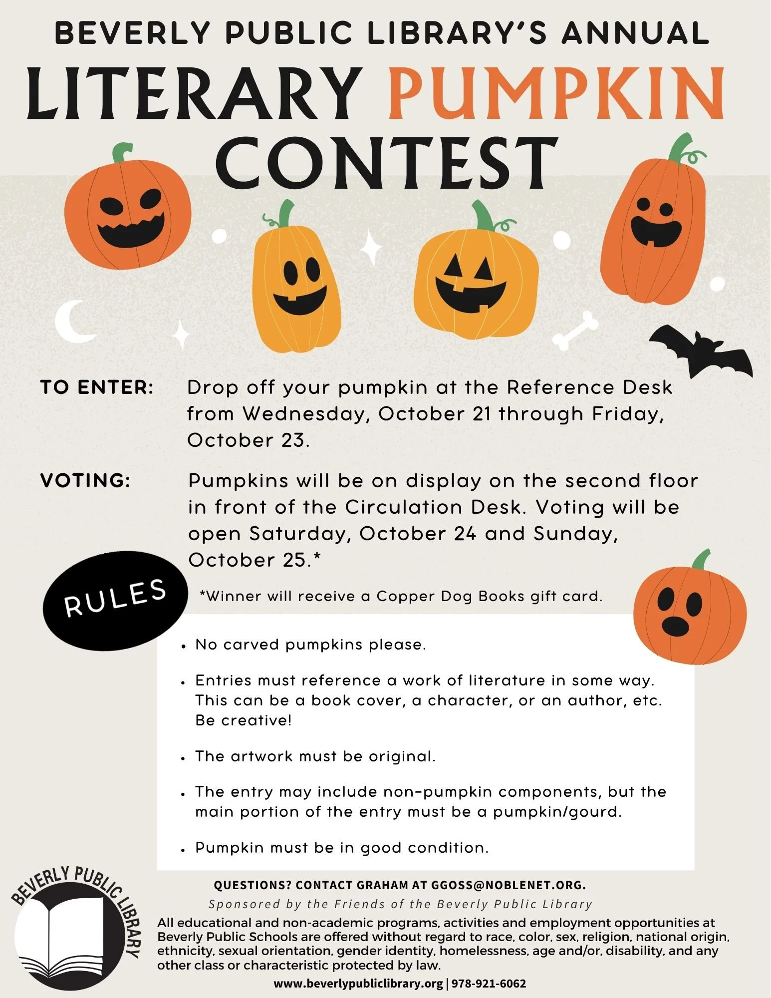 BPL Annual Literary Pumpkin Contest 