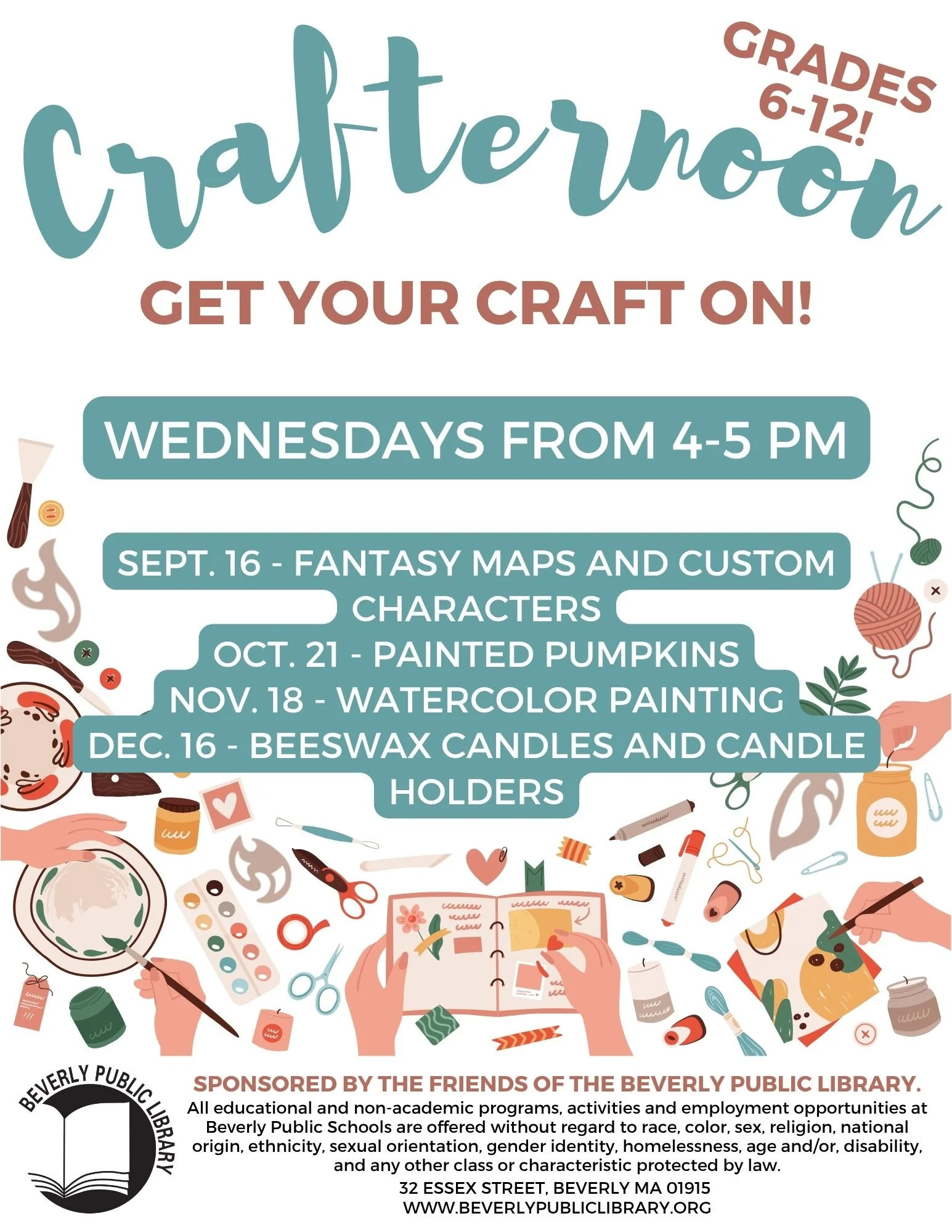 Crafternoon @ BPL for Grades 6 - 12